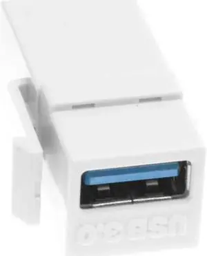 U3-059-WH USB 3.0 A Female to A Female Extension Keystone Jack Coupler Adapter for Wall Plate Panel USB Cable