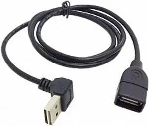 U2-063-UP-1.0M USB 2.0 Male to Female Extension Cable 100cm Reversible Design UpDown Angled 90 Degree