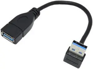 U3-036-UP Up Angled USB 3.0 Type-A Male to USB 3.0 Type-A Female Extension Cable 20cm 5Gbps 90 Degree