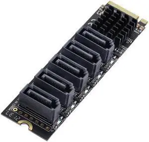 SA-004 NGFF NVME M-Key PCI Express to SATA 3.0 6Gbps 5 Ports Adapter Converter Hard Drive Extension Card JMB585 2280