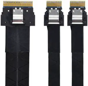 SF-034 PCI-E Ultraport Slimline SAS Slim 4.0 SFF-8654 8i 74pin to Dual SFF-8654 4i 38Pin Cable 40cm PCI-Express