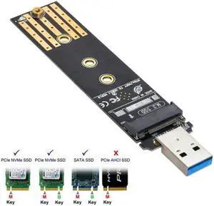 U3-057 USB 3.0 to NVME M-key M.2 NGFF SATA SSD External PCBA Case Conveter Adapter RTL9210B Chipset U3-057 USB 3.0 to NVME M-key M.2 NGFF SATA SSD External PCBA Case Conveter Adapter RTL9210B Chipset