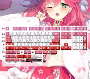 VTuber 2D anime high-tech mechanical-themed keyboard accessories fan-made keycaps Cherry Witch Key Caps