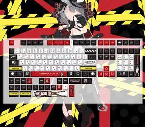 VTuber 2D anime high-tech mechanical-themed keyboard accessories fan-made keycaps Shawafax Kuloeai
