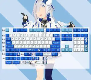 VTuber 2D anime high-tech mechanical-themed keyboard accessories fan-made keycaps The other side of the sky