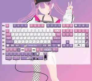 VTuber 2D anime high-tech mechanical-themed keyboard accessories fan-made keycaps Always in the dark forever VTuber 2D anime high-tech mechanical-themed keyboard accessories fan-made keycaps Always in the dark forever
