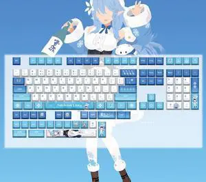 VTuber 2D anime high-tech mechanical-themed keyboard accessories fan-made keycaps Snowy Carmi VTuber 2D anime high-tech mechanical-themed keyboard accessories fan-made keycaps Snowy Carmi