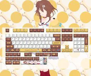 VTuber 2D anime high-tech mechanical-themed keyboard accessories fan-made keycaps Xu Shen Qin Yin