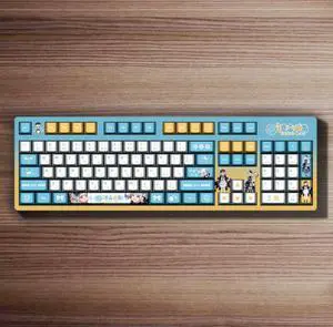 Anime 2D personalized customization Dly hot-pulled shaft PBT thermal transfer keycaps gamingmechanical keyboard Shenle White-Base Mechanical Keyboard Anime 2D personalized customization Dly hot-pulled shaft PBT thermal transfer keycaps gamingmechanical keyboard Shenle White-Base Mechanical Keyboard