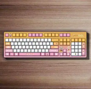 Anime 2D personalized customization Dly hot-pulled shaft PBT thermal transfer keycaps gamingmechanical keyboard Taoli Yinyin white background mechanical keyboard