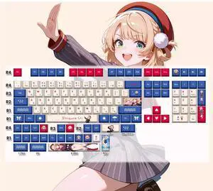Shi Yu Feather Dress 2D anime high-definition mechanical-themed keyboard accessories fan-made keycaps Shi Yu Feather Dress 2D anime high-definition mechanical-themed keyboard accessories fan-made keycaps