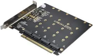 4X NVME M.2 AHCI to PCI-E Express 3.0 Gen3 X16 Raid Card with Fan VROC Raid0 Hyper Adapter 4X NVME M.2 AHCI to PCI-E Express 3.0 Gen3 X16 Raid Card with Fan VROC Raid0 Hyper Adapter
