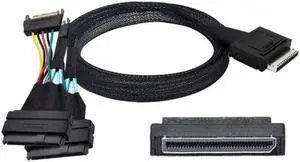 SF-053 OCuLink PCIe PCI-Express SFF-8611 8x 8-Lane to Dual SFF-8639 U.2 4x SSD Data Active Cable 50cm