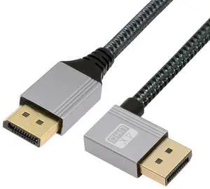 200cm Left Angled DisplayPort DP to DP Cable 4K 60hz Cable Silver Sleeve Ultra-HD UHD 90 Degree for Desktop Laptop Monitor Graphics Card 200cm Left Angled DisplayPort DP to DP Cable 4K 60hz Cable Silver Sleeve Ultra-HD UHD 90 Degree for Desktop Laptop Monitor Graphics Card