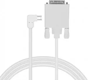 White color Left Angled 90 degree Mini DisplayPort DP Male Source to DVI Male Sink Monitor Cable 5ft 1.5m White color Left Angled 90 degree Mini DisplayPort DP Male Source to DVI Male Sink Monitor Cable 5ft 1.5m