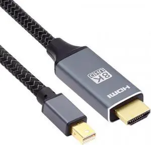 Mini DisplayPort 1.4 Source to HDMI 2.0 Display 8K 60hz UHD 4K MINI-DP to HDMI Male Monitor Cable Mini DisplayPort 1.4 Source to HDMI 2.0 Display 8K 60hz UHD 4K MINI-DP to HDMI Male Monitor Cable