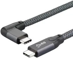 90 Degree Right Angled Type-C USB-C Male to Male USB3.1 10Gbps Data Cable 50cm for Laptop & Phone 90 Degree Right Angled Type-C USB-C Male to Male USB3.1 10Gbps Data Cable 50cm for Laptop & Phone