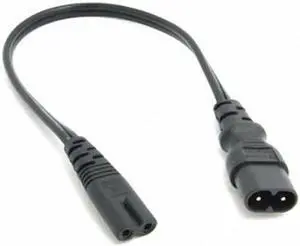 IEC 60320 C8 Plug to C7 Receptacle Male to Female Extension Power Supply Main Adapter Cable 30cm IEC 60320 C8 Plug to C7 Receptacle Male to Female Extension Power Supply Main Adapter Cable 30cm