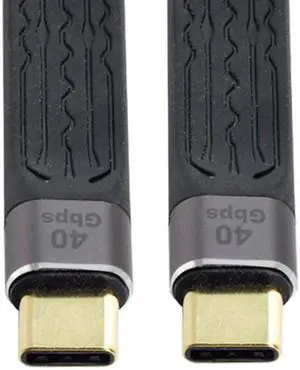 Type-C USB-C Male to Male USB4 40Gbps 100W 8K Flat Slim FPC Data Cable for Laptop & Phone 13cm Type-C USB-C Male to Male USB4 40Gbps 100W 8K Flat Slim FPC Data Cable for Laptop & Phone 13cm