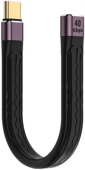 13cm USB4 Extension Cable Slim Flat Male to Female 40Gbps with 100W Charging and 8K@60Hz Compatible with Thunderbolt3/4 13cm USB4 Extension Cable Slim Flat Male to Female 40Gbps with 100W Charging and 8K@60Hz Compatible with Thunderbolt3/4