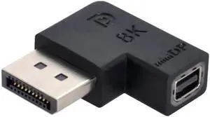 Angled DisplayPort 1.4 Male to Mini DP Female 8K 60hz Adapter Ultra-HD UHD 4K 144hz 7680*4320 for Video PC Laptop Monitor Angled DisplayPort 1.4 Male to Mini DP Female 8K 60hz Adapter Ultra-HD UHD 4K 144hz 7680*4320 for Video PC Laptop Monitor