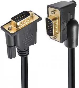 100CM 90 Degree Right Angled VGA RGB Male to Straight Male Extension Cable 3COAX+6C for Monitor Projector Computer 100CM 90 Degree Right Angled VGA RGB Male to Straight Male Extension Cable 3COAX+6C for Monitor Projector Computer