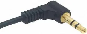 90 degree right angled 3.5mm 3poles Audio Stereo Male to Female Extension Cable 10cm Black