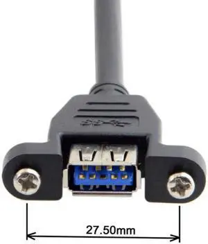 USB 3.0 Single Port A Female Screw Mount Type to Motherboard 20pin Header Cable 25cm USB 3.0 Single Port A Female Screw Mount Type to Motherboard 20pin Header Cable 25cm