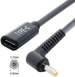 Type C USB-C Female Input to DC 4.0*1.7mm Power PD Charge Cable fit for Laptop 18-20V Type C USB-C Female Input to DC 4.0*1.7mm Power PD Charge Cable fit for Laptop 18-20V