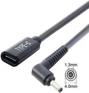 Type C USB-C Female Input to DC 4.0*1.3mm Power PD Charge Cable fit for Laptop 18-20V Type C USB-C Female Input to DC 4.0*1.3mm Power PD Charge Cable fit for Laptop 18-20V