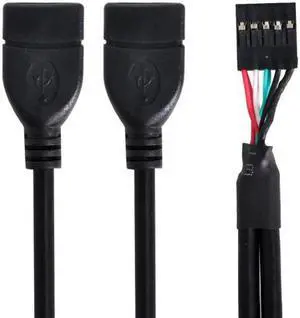 10 Pin Motherboard Female Header to Dual USB 2.0 Female Adapter Cable 50cm 10 Pin Motherboard Female Header to Dual USB 2.0 Female Adapter Cable 50cm