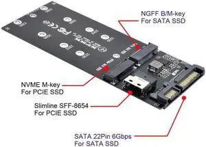 8654 to U2 Kit NGFF M-Key to Slimline SAS NVME PCIe SSD SATA Adapter for Mainboard 8654 to U2 Kit NGFF M-Key to Slimline SAS NVME PCIe SSD SATA Adapter for Mainboard