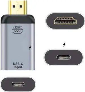 USB-C Type C Female Source to HDMI Sink HDTV & PD Power Adapter 4K 60hz 1080p for Phone & Laptop