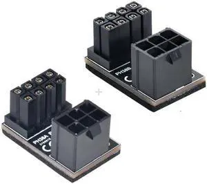 ATX 6Pin Female to 8pin Male 180 Degree Angled Power Adapter for Desktops Graphics Card ATX 6Pin Female to 8pin Male 180 Degree Angled Power Adapter for Desktops Graphics Card