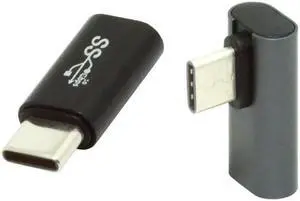 2pcs/lot Low Profile Angled & Straight USB 3.1 Type C Male to USB-C Female Power Data 10Gbps Adapter for NS Switch & Phone