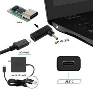 USB 3.1 Type C USB-C to DC 4.5*3.0mm Dell Adapter PD Emulator Trigger 90 Degree Angled