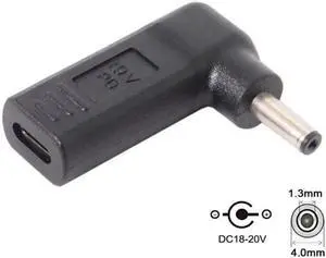 USB 3.1 Type C USB-C to DC 19V 4.0*1.3mm Adapter PD Emulator Trigger 90 Degree Angled