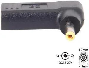 USB 3.1 Type C USB-C to DC 19V 4.8*1.7mm Adapter PD Emulator Trigger 90 Degree Angled Yellow