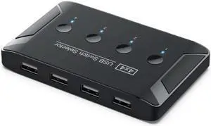 USB 2.0 Switch Selector 4 Port PCs Sharing 4 Devices for Keyboard Mouse Scanner Printer USB 2.0 Switch Selector 4 Port PCs Sharing 4 Devices for Keyboard Mouse Scanner Printer