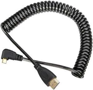Stretch Right Angled 90 Degree Micro HDMI to HDMI Male HDTV Cable for Cell Phone Tablet Camera Stretch Right Angled 90 Degree Micro HDMI to HDMI Male HDTV Cable for Cell Phone Tablet Camera