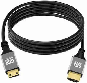 Mini HDMI 2.1 Ultra Thin HDTV Cable 8K 4K Hyper Super Flexible Slim Cord Type-A to Type-C for Camera HDTV Mini HDMI 2.1 Ultra Thin HDTV Cable 8K 4K Hyper Super Flexible Slim Cord Type-A to Type-C for Camera HDTV