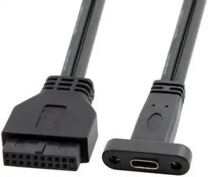 Single Port USB 3.1 Type C USB-C Female to USB 3.0 Motherboard 19pin Header Cable 40cm Single Port USB 3.1 Type C USB-C Female to USB 3.0 Motherboard 19pin Header Cable 40cm