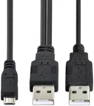 USB 2.0 Two Male to Micro USB 5Pin Male Y Cable 80cm for external Hard Disk Drive USB 2.0 Two Male to Micro USB 5Pin Male Y Cable 80cm for external Hard Disk Drive