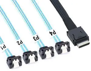 OCuLink PCl-Express SAS SFF-86l1 4i to SATA 7P90-degree Server Hard Disk Cable OCuLink PCl-Express SAS SFF-86l1 4i to SATA 7P90-degree Server Hard Disk Cable