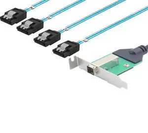 Mini SAS HD SFF-8644 Motherboard Connector to 4X SAT A 7P Server Hard Disk High-Speed Conversion Cable Mini SAS HD SFF-8644 Motherboard Connector to 4X SAT A 7P Server Hard Disk High-Speed Conversion Cable
