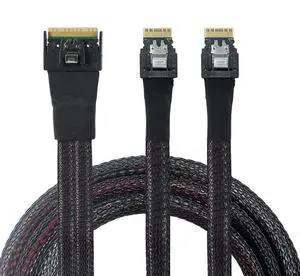 Slimline SAS SFF-8654 81 anti-slip plug-in adapter 2X SFF-8654 41 server connection cable Slimline SAS SFF-8654 81 anti-slip plug-in adapter 2X SFF-8654 41 server connection cable