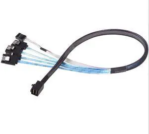 SAS HD 8643 converted to 4x SAT A 7P with side-loading Sindband motherboard server with high-speed internalconnection 1m SAS HD 8643 converted to 4x SAT A 7P with side-loading Sindband motherboard server with high-speed internalconnection 1m