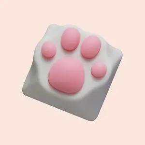 Multicolored cute cat-shaped keycaps Cat paw keycaps mechanical keyboard with ABS silicone keycaps White powder Multicolored cute cat-shaped keycaps Cat paw keycaps mechanical keyboard with ABS silicone keycaps White powder