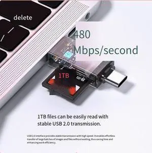 Cross-border wholesale dual-function card reader Type-C SD TF multi-purpose for smartphones, computers, memory cards, and car use Cross-border wholesale dual-function card reader Type-C SD TF multi-purpose for smartphones, computers, memory cards, and car use