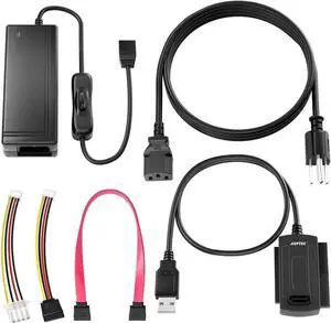 SATA/PATA/IDE Drive to USB 2.0 Adapter Converter Cable for Hard Drive Disk HDD 2.5" 3.5", Compatible with USB 1.1/2.0/3.0, with External AC Power Adapter Included SATA/PATA/IDE Drive to USB 2.0 Adapter Converter Cable for Hard Drive Disk HDD 2.5" 3.5", Compatible with USB 1.1/2.0/3.0, with External AC Power Adapter Included